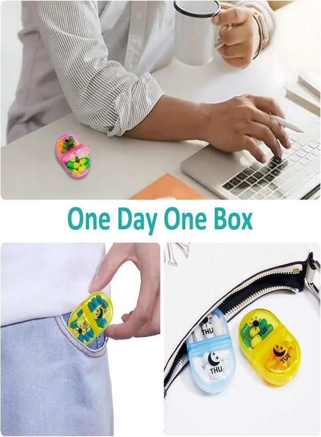 Rabbonix Weekly Medicine Organizer Box 02 Times a Day, Daily Tablets Container Case Travel Pill Box For 07 days | Clear And Multicolor | 01 Pcs - Image 5